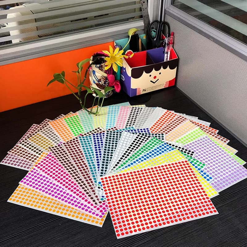 Etichette adesive a punti da 16 colori, adesivi a punti autoadesivi, adesivi circolari adatti per contenitori alimentari/scrapbook/confezioni