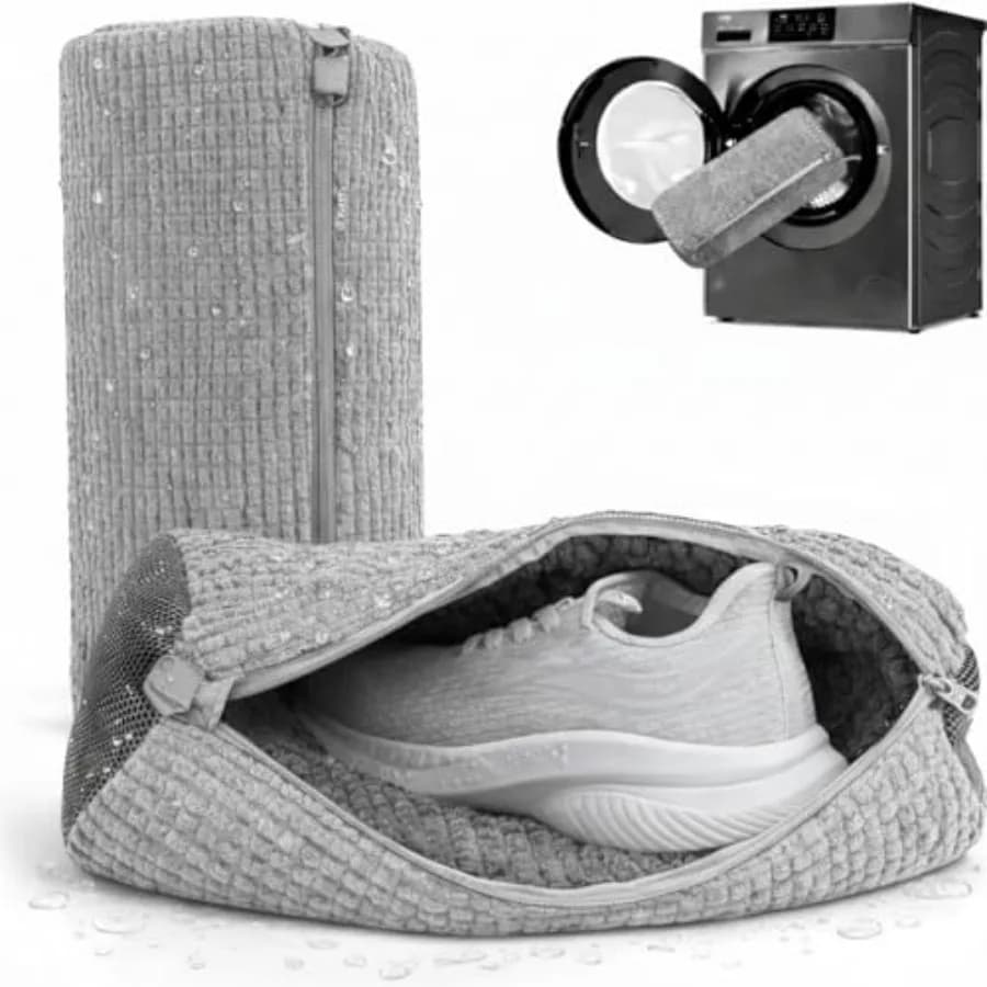Shoe Washing Machine Bag 2 Pack for Washer and Dryer Thick Padded Sneaker Laundry Bags with Mesh Panels and Zipper, Protective