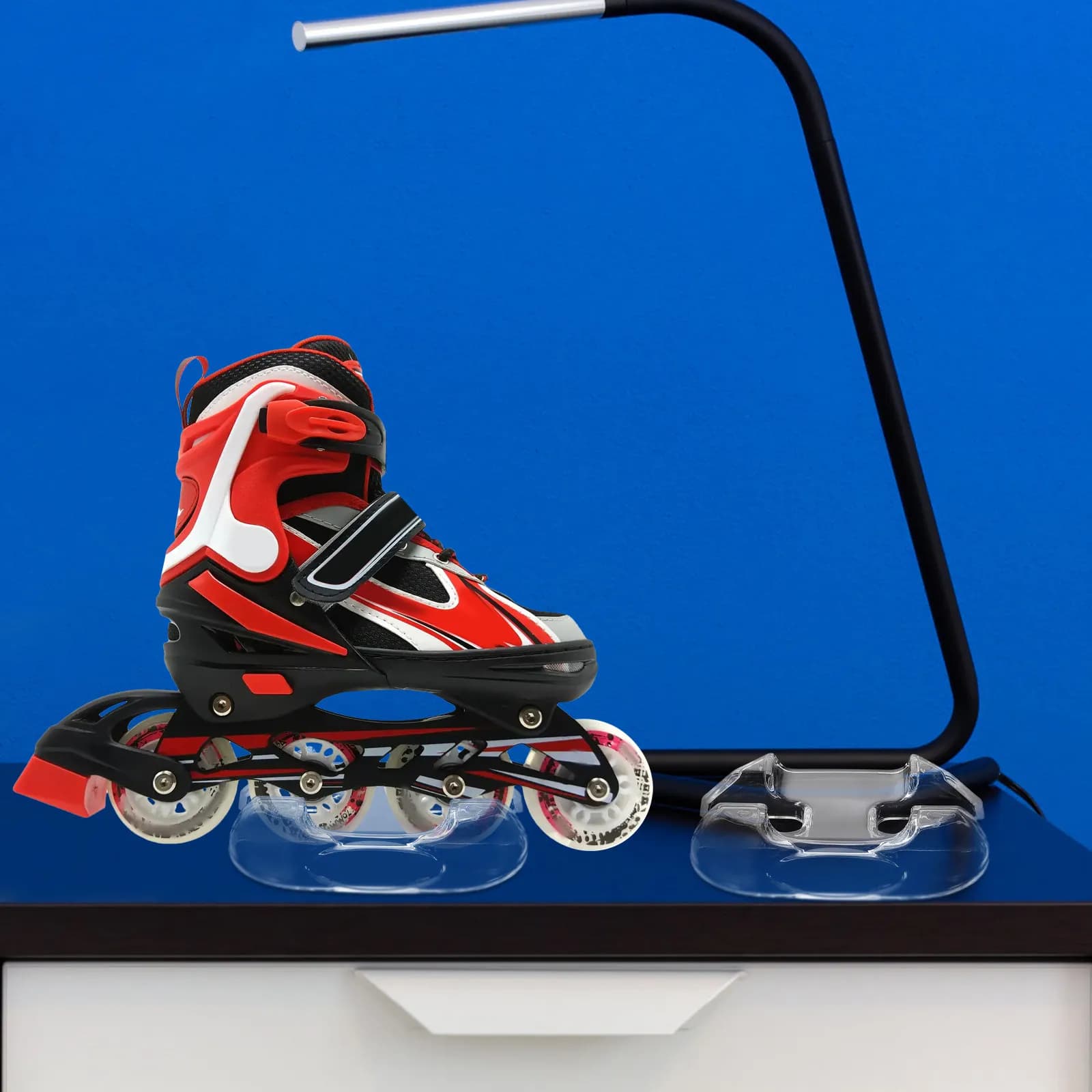 2 Pezzi Supporto per Pattini a Rotelle, Espositore in Acrilico Trasparente, Organizzatore per Pattini in Linea e da Hockey su Ghiaccio