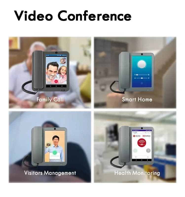 4G Fixed Wireless Phone Smart Home Desktop SIM Card HD VoLTE Video Call Cordless 3G Business Telephone