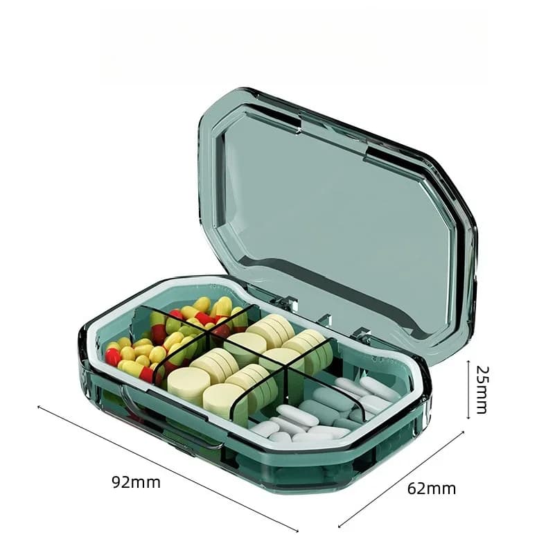 Portapillole Mini Portatile | Organizzatore di Medicinali da Viaggio | Piccolo Portapillole Settimanale per Vitamine e Compresse