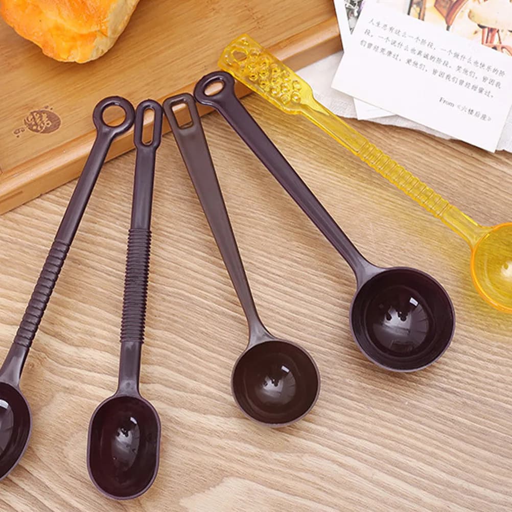 15Pcs Lightweight Plastic Measuring Spoon for Ground Coffee Milk Powder Tea Flour Protein Powder Easy to Wash Long Handle Scoop