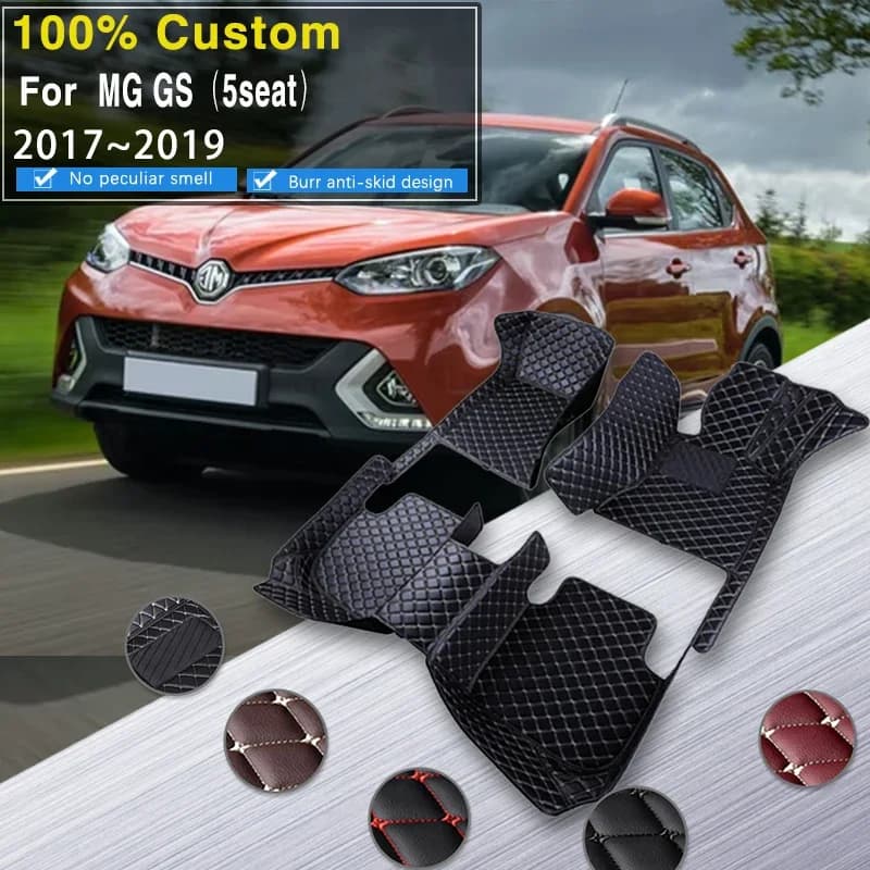 Tappetini per auto completi per MG GS 2017 ~ 2019 Tappetino in pelle di lusso resistente allo sporco Tappetino anti-sporco Tappetino per auto Accessori per auto