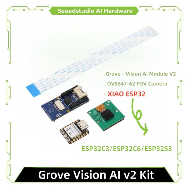 Grove Vision AI v2 Kit - Braccio Cortex-M55 e Ethos-U55, TensorFlow e PyTorch supportato, Arduino, Raspberry Pi, xiao ESP32C3