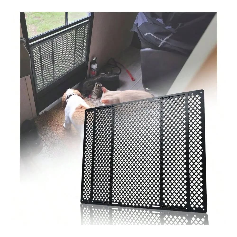 Protezione per Porta a Zanzariera per Cani, Protezione Regolabile per Animali Domestici per Porta a Zanzariera RV, Design Brevettato Nero