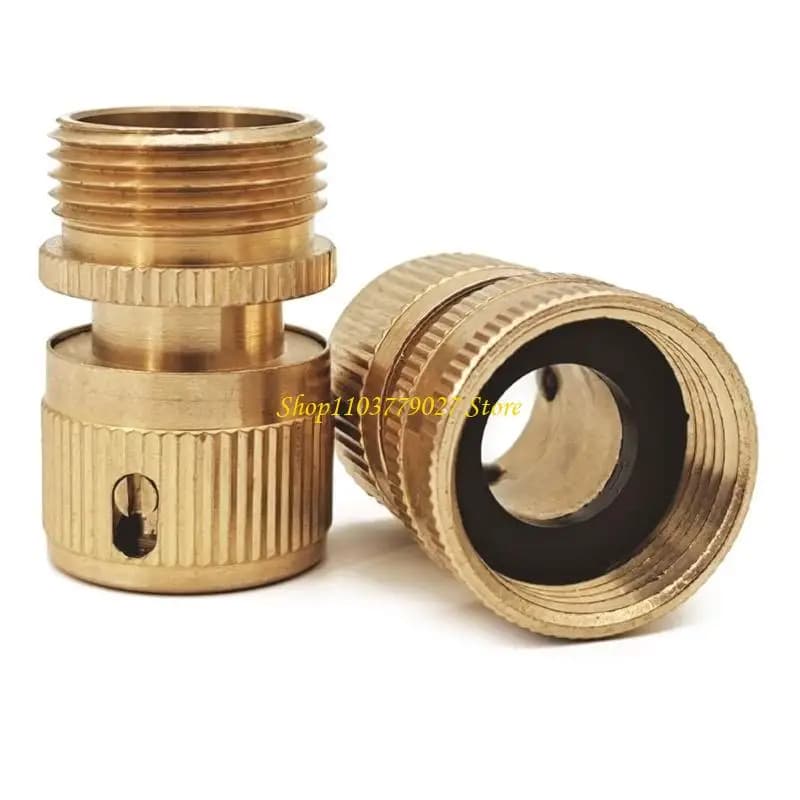 C4DF 2Pcs 3/4" Brass Quick Connector Metal Faucet Water Irrigation Adapter