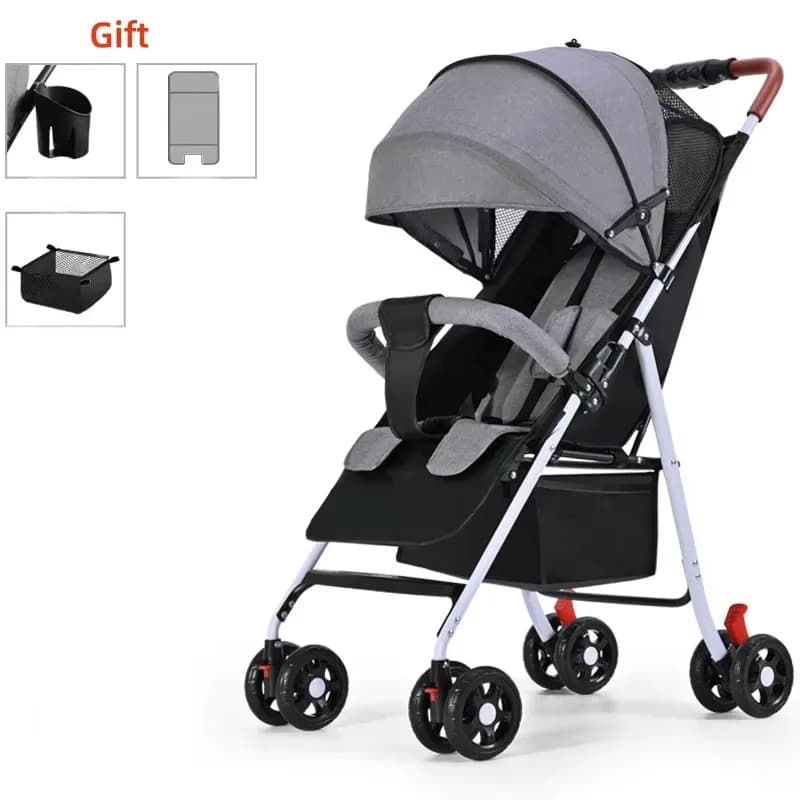 Passeggino leggero Sedile reclinabile pieghevole Ruote per tutti i terreni pieghevoli con una mano per viaggi all'aperto Neonati Piccoli Neonati Neonati