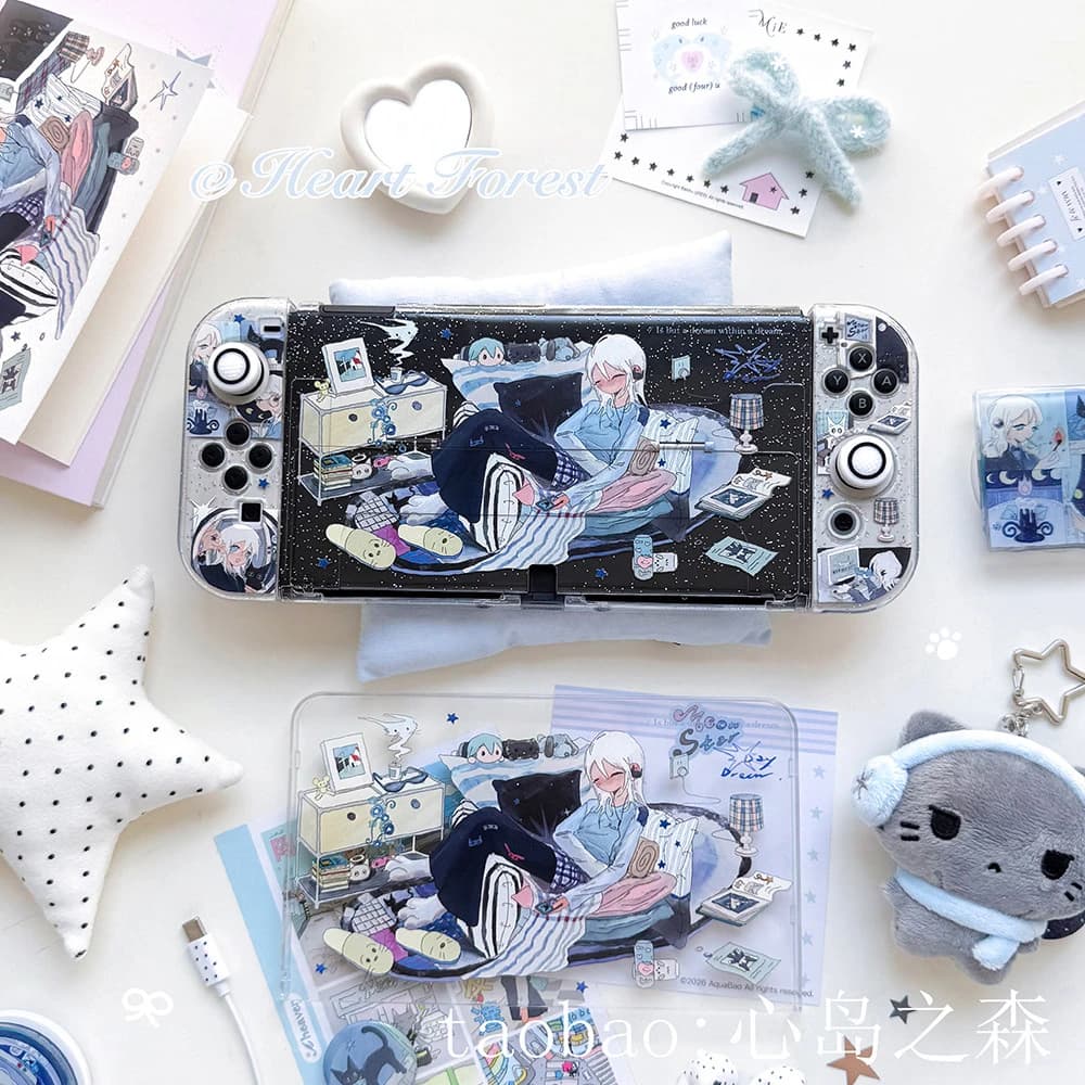 Original Y2K Style Switch Protective Case Transparent Joy-Con Soft Case for Nintendo Switch 2/OLED/Lite Gamin Console Accessorie