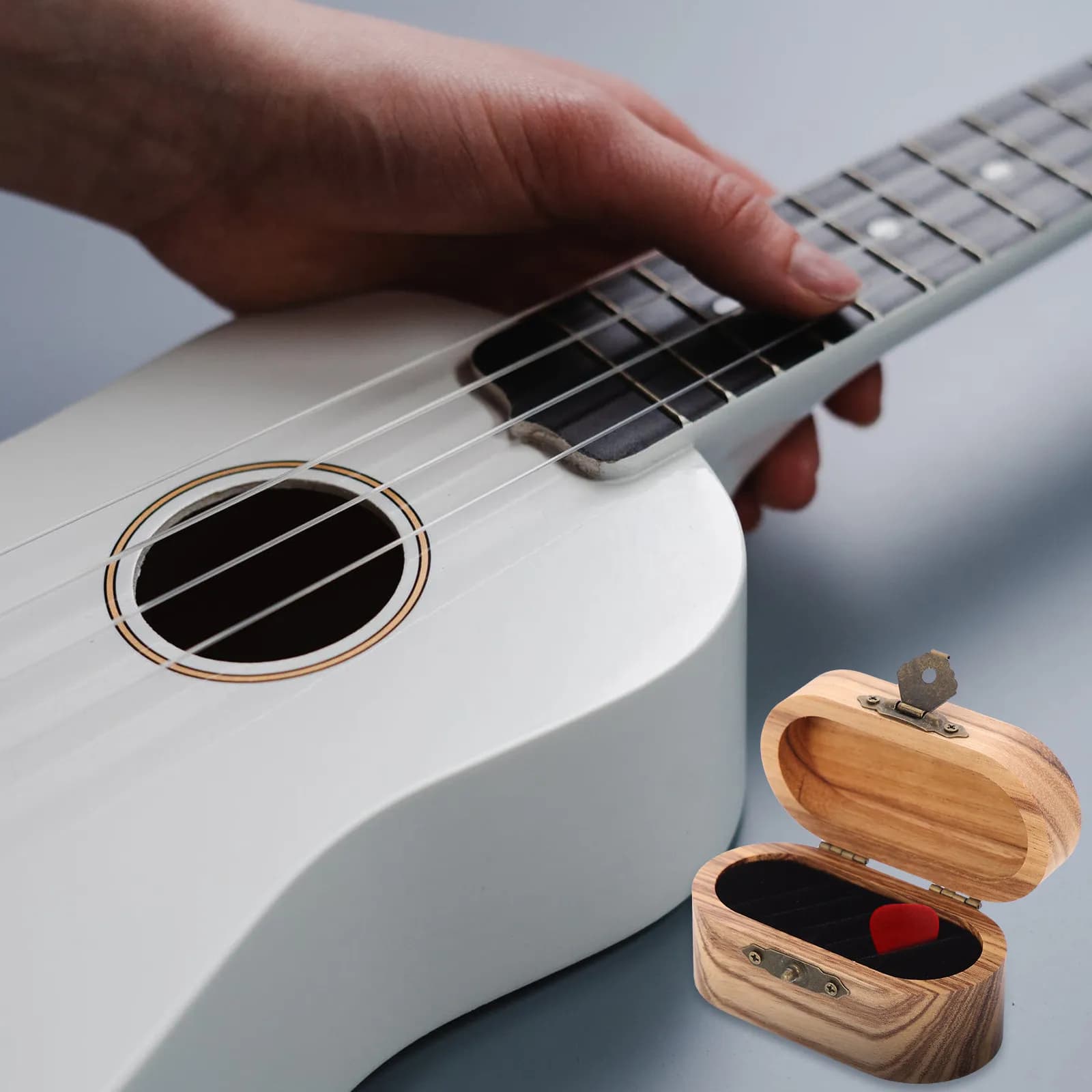 Scatola Porta Plettri per Chitarra Fatta a Mano, Custodia per Plettri Liscia e Facile da Aprire/Chiudere, Organizzatore per Plettri da Viaggio per Chitarristi