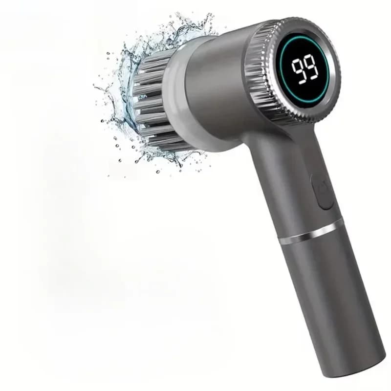 Nuovo spazzola per pulizia elettrica cucina multifunzionale bagno WC portatile potente spazzola per pulizia display a LED