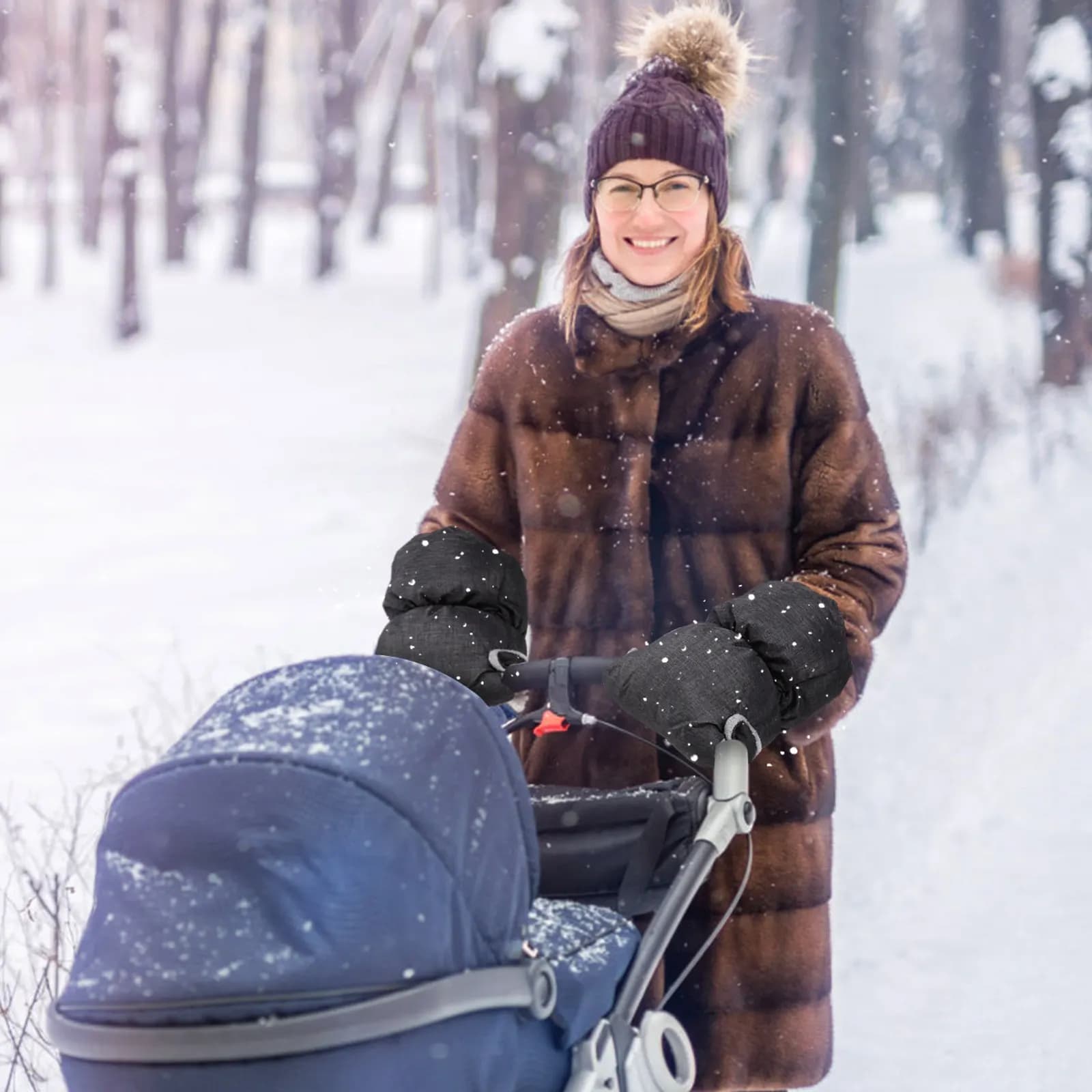 1 Paio di Guanti per Passeggino Resistenti al Gelo, Scaldamani Invernali, Accessori Universali in Pile per Passeggino