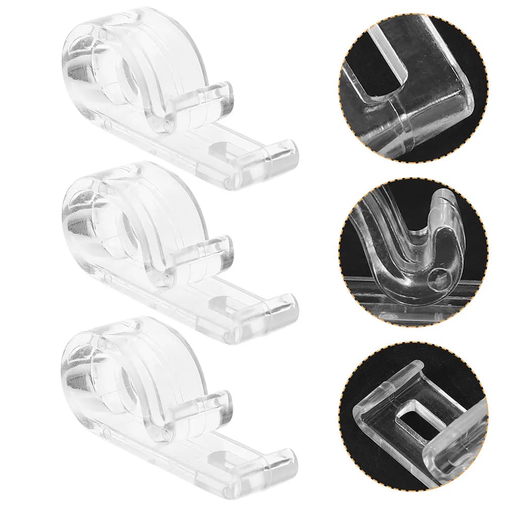 10Pcs Curtain Positioning Hooks Roller Blind Clips for Chain Cord Holder Sturdy Clear Plastic Blinds Safety Clips Window