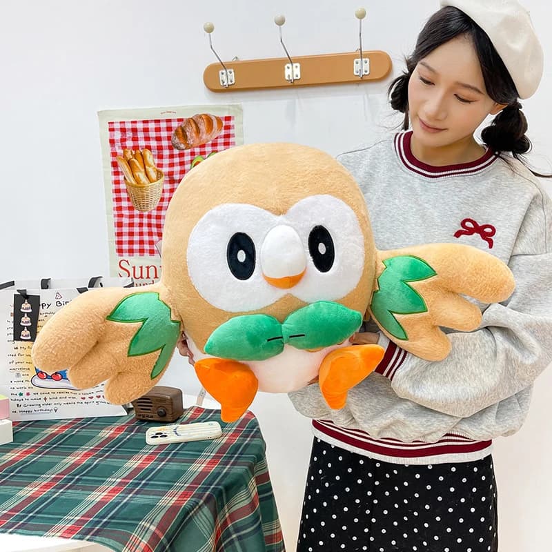 30-50 centimetri Carino Rowlet Pokemon Peluche Bambola di Pezza Del Fumetto Pokémon Peluche Anime Uccello Cuscino Regalo Di Compleanno Di Natale per I Bambini
