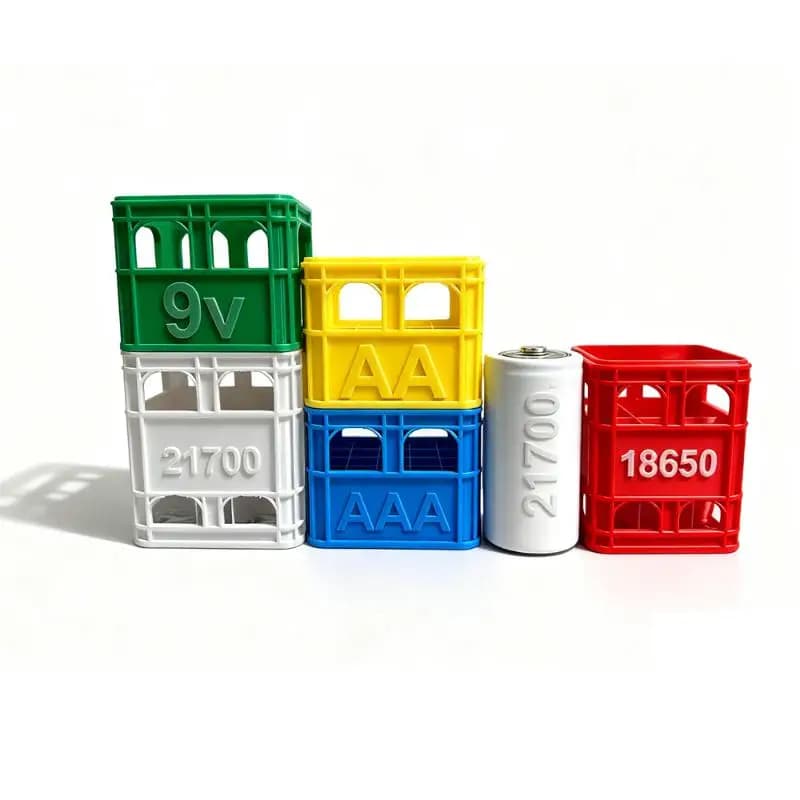 1 3D printed battery storage box, DIY beer case n. 5 Aa No. 7 Stackable storage box for storage basket with battery Aaa 18650