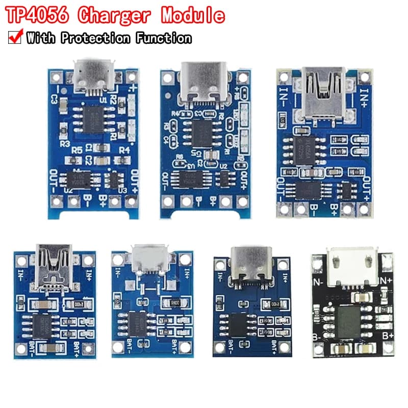 Tipo-c/Micro USB 5V 1A 18650 TP4056 Modulo caricabatteria al litio Scheda di ricarica con protezione Doppie funzioni 1A Li-ion
