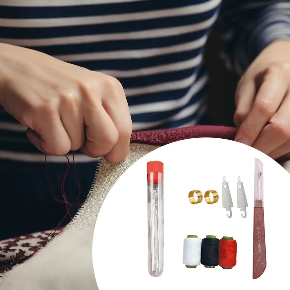 34Pcs/Set Stainless Steel Sewing Kit with Top Needle Easy Sewing Quilt Sewing Needle Large Nose Steel Needle