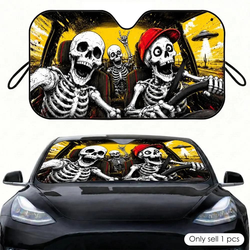 Dead Desert Drive Duo Sun Visor Car Windshield Sunshade Front Window UV Protection Heat Insulation Sun Shade Cover Foldable