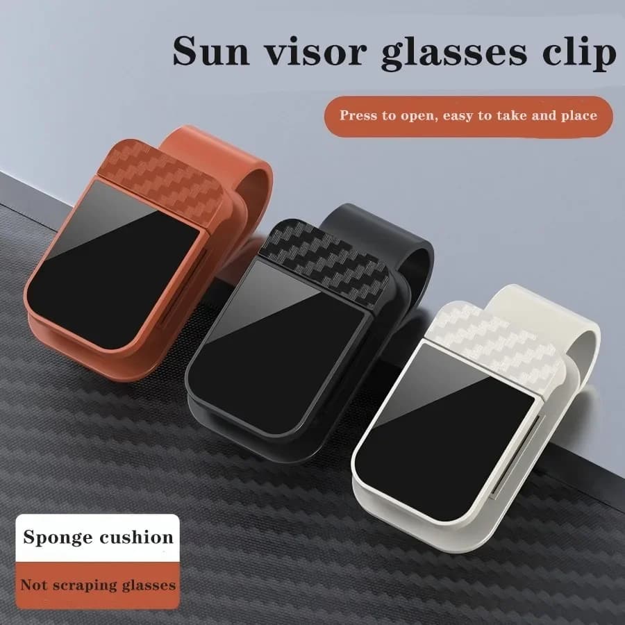 Clip per visiera per auto - Porta occhiali da sole universale e organizer per ricevute, clip per occhiali per auto, biglietto per clip per gancio per visiera parasole per auto