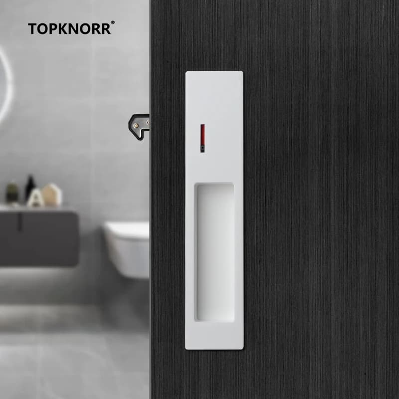 Invisible Sliding Door Lock Push-Pull Hook for Wooden Doors Built-In Hidden Handle for Bathroom Kitchen Bedroom Wardrobe