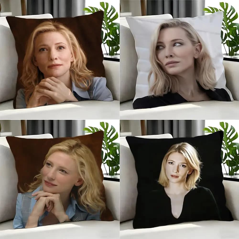 Movie Cate Blanchett Set di fodere per cuscini 4 pezzi 50x50 45x45 40x40 Federe decorative per divano e arredamento casa