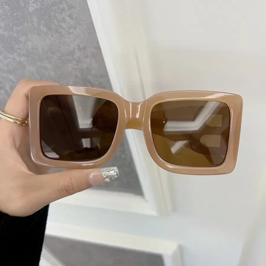 Fashion Women Sunglasses Men Square Vintage Big Frame Sun Glasses Stylish Mirror Black Retro Oculos
