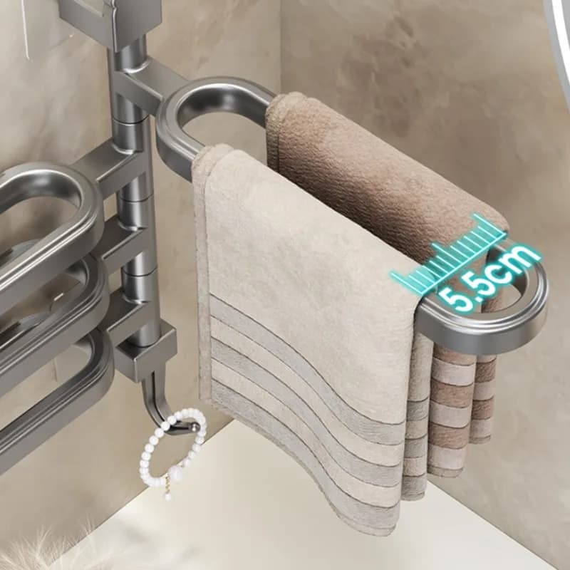 【NUOVO ANNO】Per portasciugamani da bagno per riporre il bagno Portasciugamani multi-bar girevole senza trapano Portasciugamani multi-bar Asciugamano da bagno