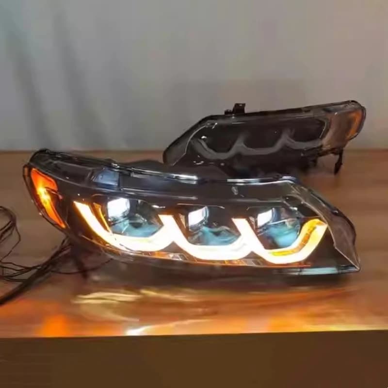Gruppo Fari a LED per Honda Civic 8a Generazione 06-11, Lente Modificata, Luce Diurna