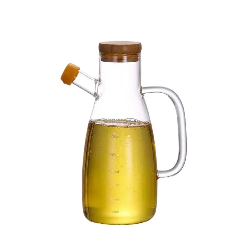 1 confezione da 34 once bottiglia di olio di vetro con laurea pentola di olio d'oliva a prova di perdite bottiglia di olio da cucina barbecue all'aperto picnic condimento contenitore