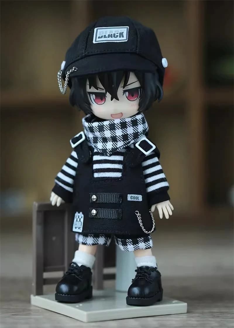 Lumaca 1/12 12 Punti OB11 Vestiti per le Bambole Alla Moda Super Cool Top Pantaloni Cappello Set Modello Ashi 2.0 P9 UFDOLL Bjd Corpo In Magazzino