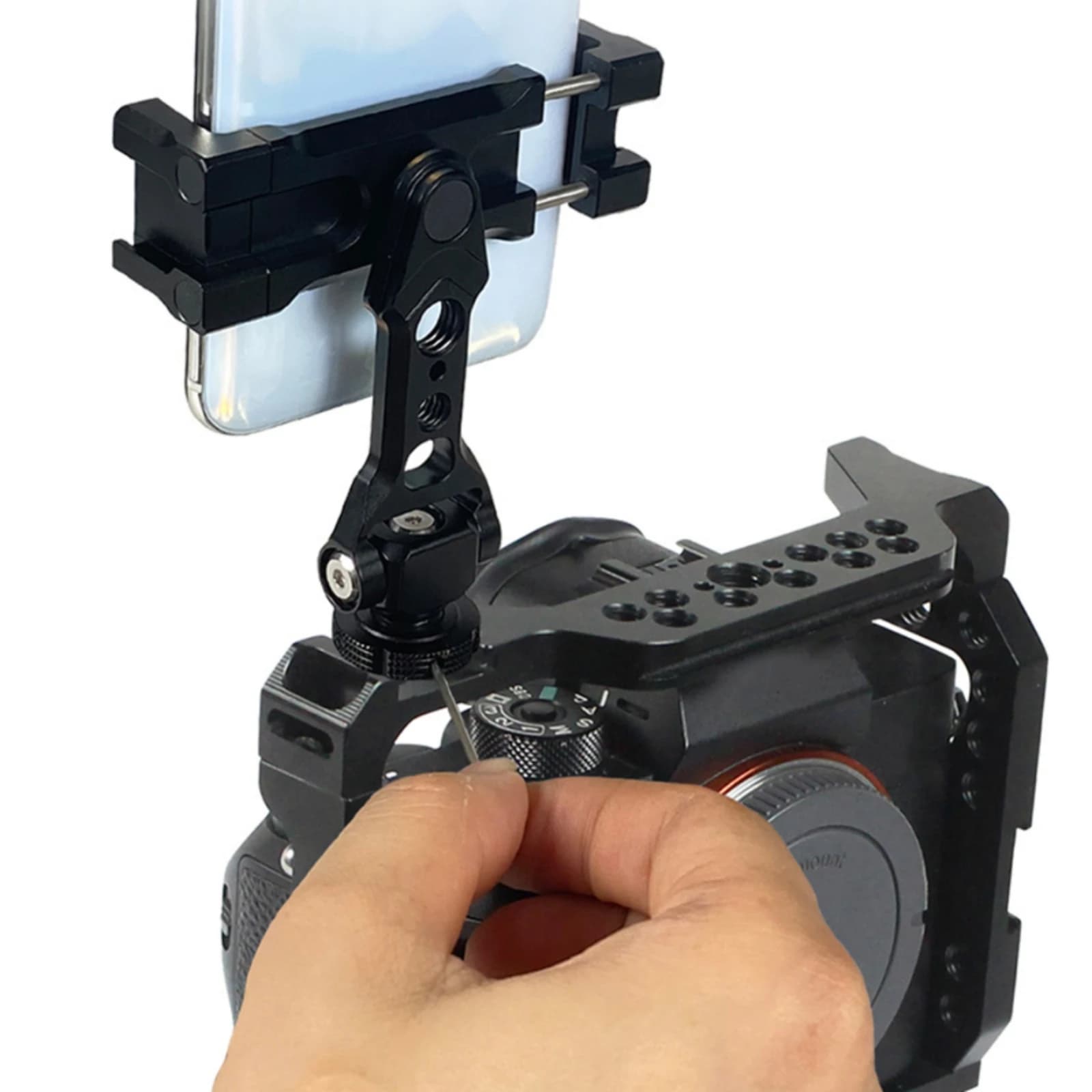 Mobile Device Clamp Mount Rubber Padded Adjustable Phone Clamp Live Streaming Phone Holder Horizontal Vertical Mobile Accessory