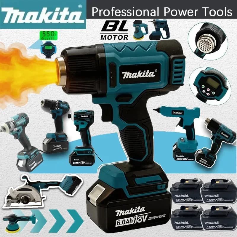 2026 Makita Tools Wholesale Heat Gun Electric Hot Air Gun Cordless Handheld Reciprocating Saw Portable Saw Power Tools