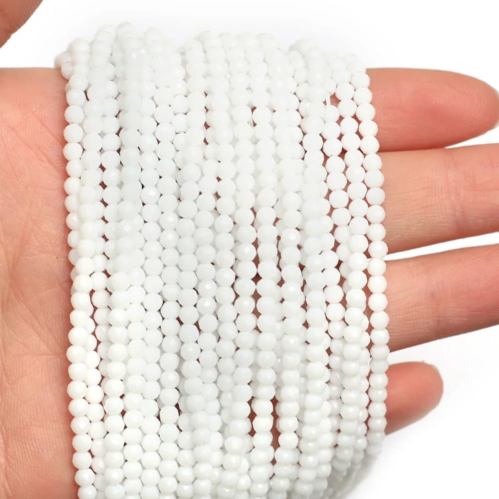 5 pz/set 3mm Spinello Bianco Perline di Vetro di Pietra Naturale per la Creazione di Gioielli Forniture Collana FAI DA TE Accessori Bracciale Grossisti