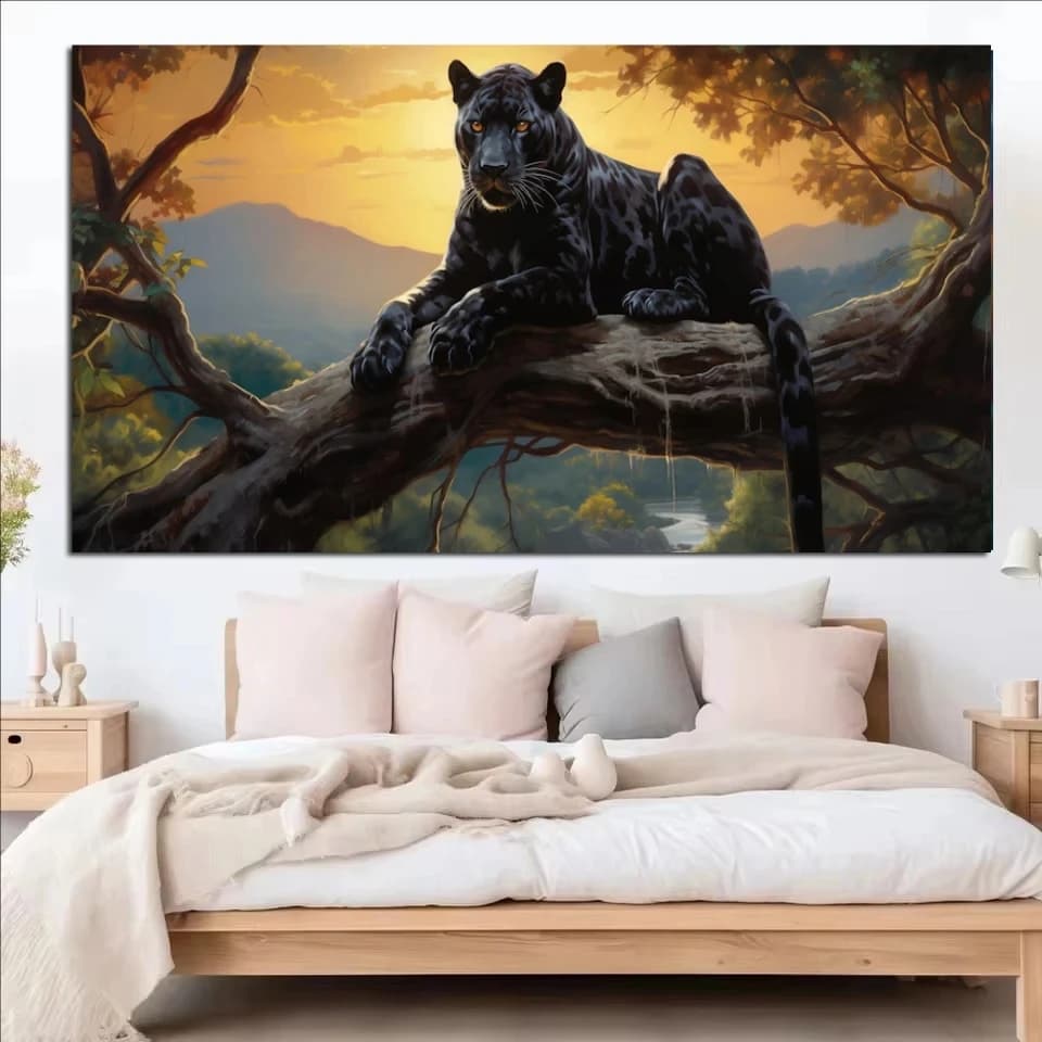DIY Beautiful Lerpard On The Tree Diamond Painting Large Size Wild Animals Cross Stitch Kits Diamond Embroidery Home Decor