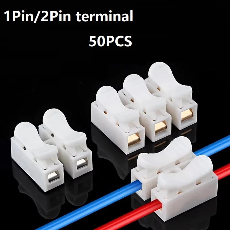 Quick Connectors for 1P 2P Cables Without Sawing, Spring Terminals, Screwless Cable Terminals for Electronics