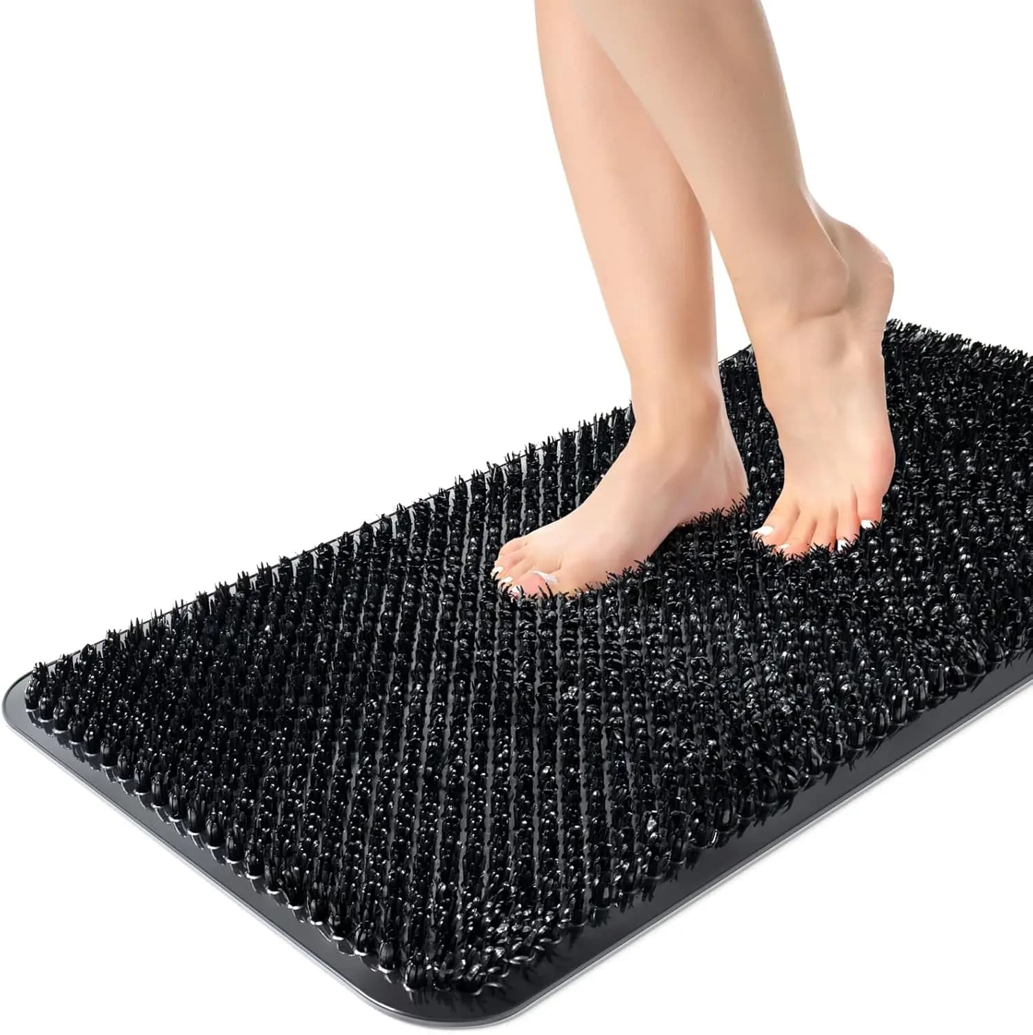 Tappetino Scrubbing per Piedi da Doccia, Tappetino Antiscivolo con Setole Esfolianti, Massaggiatore Morbido per Piedi con Forti Ventose per