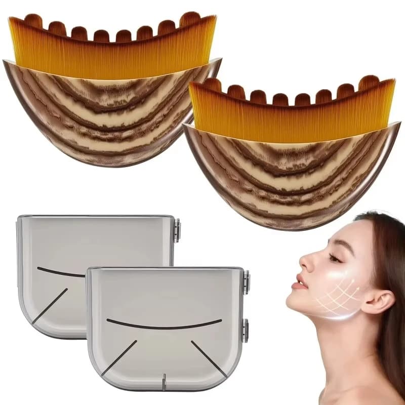 Linphatic Facial Contour Brush, Linphatic Drainage Massage, Viso and Collo Modeling Tool, Ergonomic
