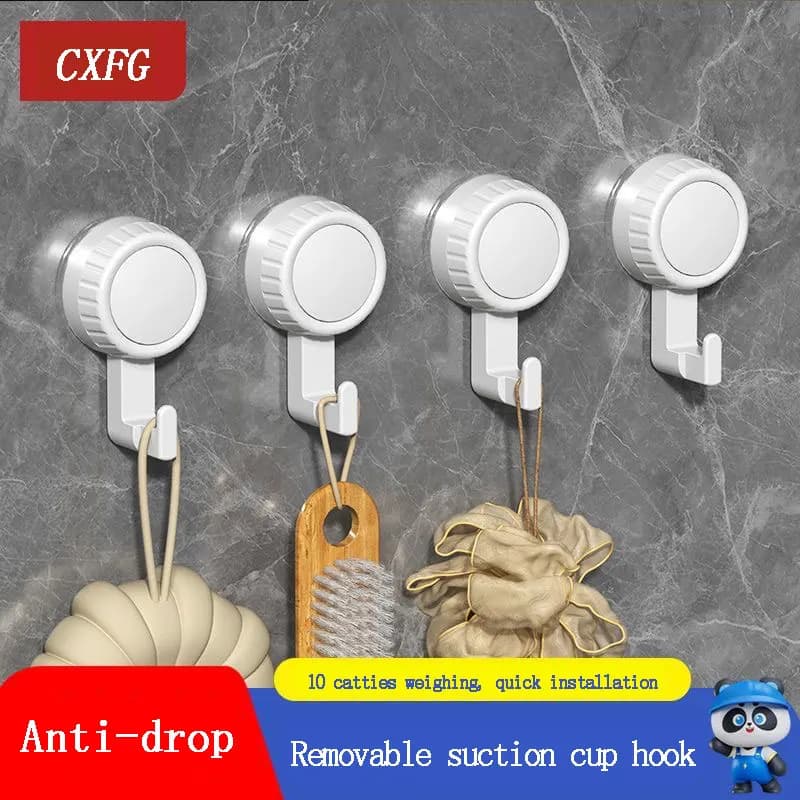 Rotating Suction Cup Hook Seamless Strong Vacuum Punch-Free Weighing Sticky Hook Kitchen Bathroom Toilet Wall Desktop