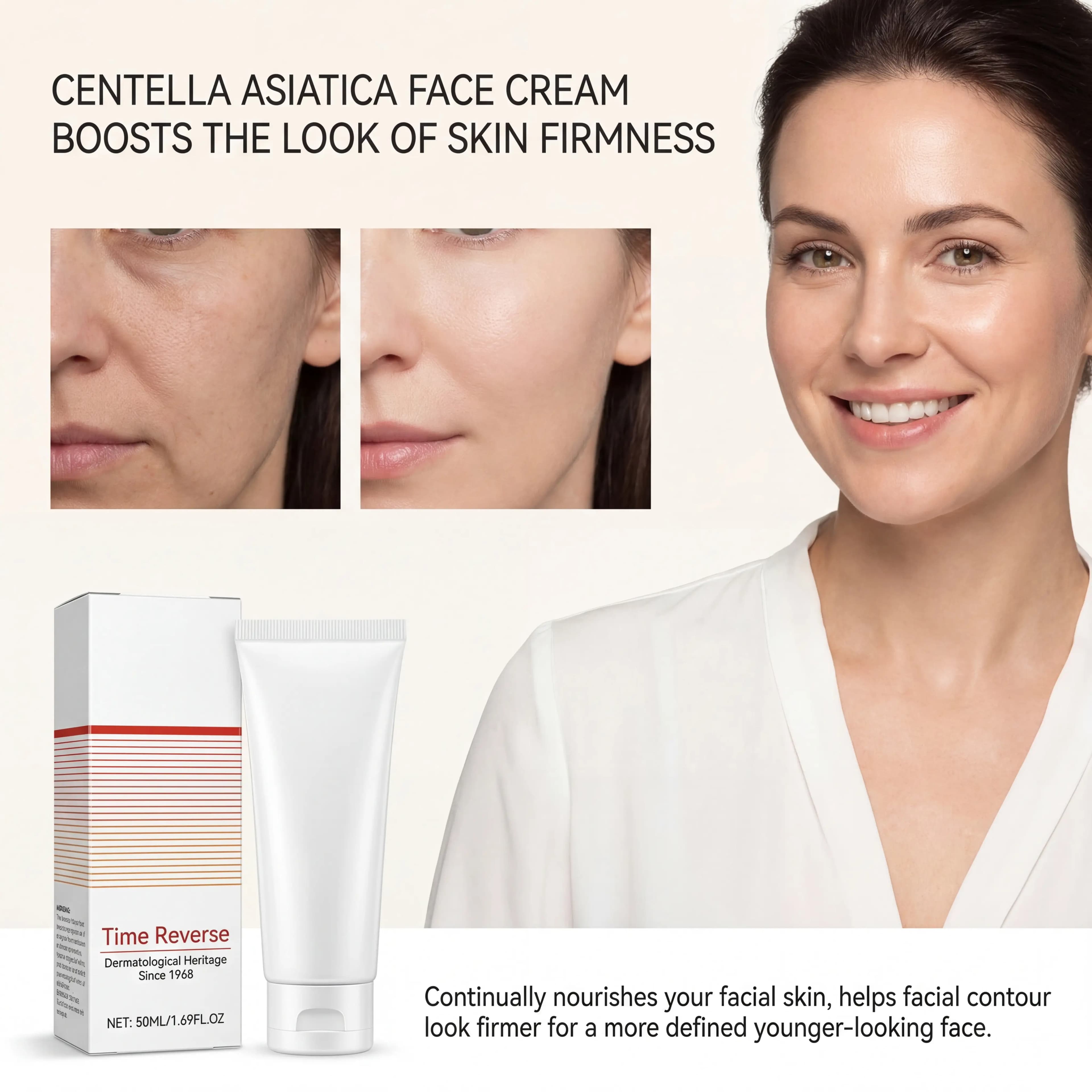 Cream Viso Centero 50ml with Vegetal Extracts, Dry Skin Moisturizing Cream, Smoothed Skin Treatment, Hydrating Without Unique Effect, Skin Care