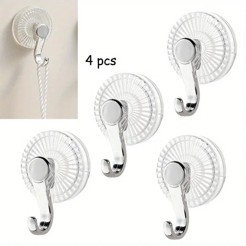 4 pezzi riutilizzabili impermeabili asciugamano da doccia bagno soffitto ventosa gancio da parete per cucina senza punzonatura gancio senza chiodi