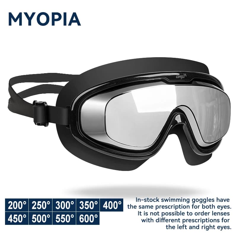 COPOZZ Myopia Swimming Goggles Adult Electroplate Anti-fog UV Protection Waterproof Professional Men Women Swimming Glasses