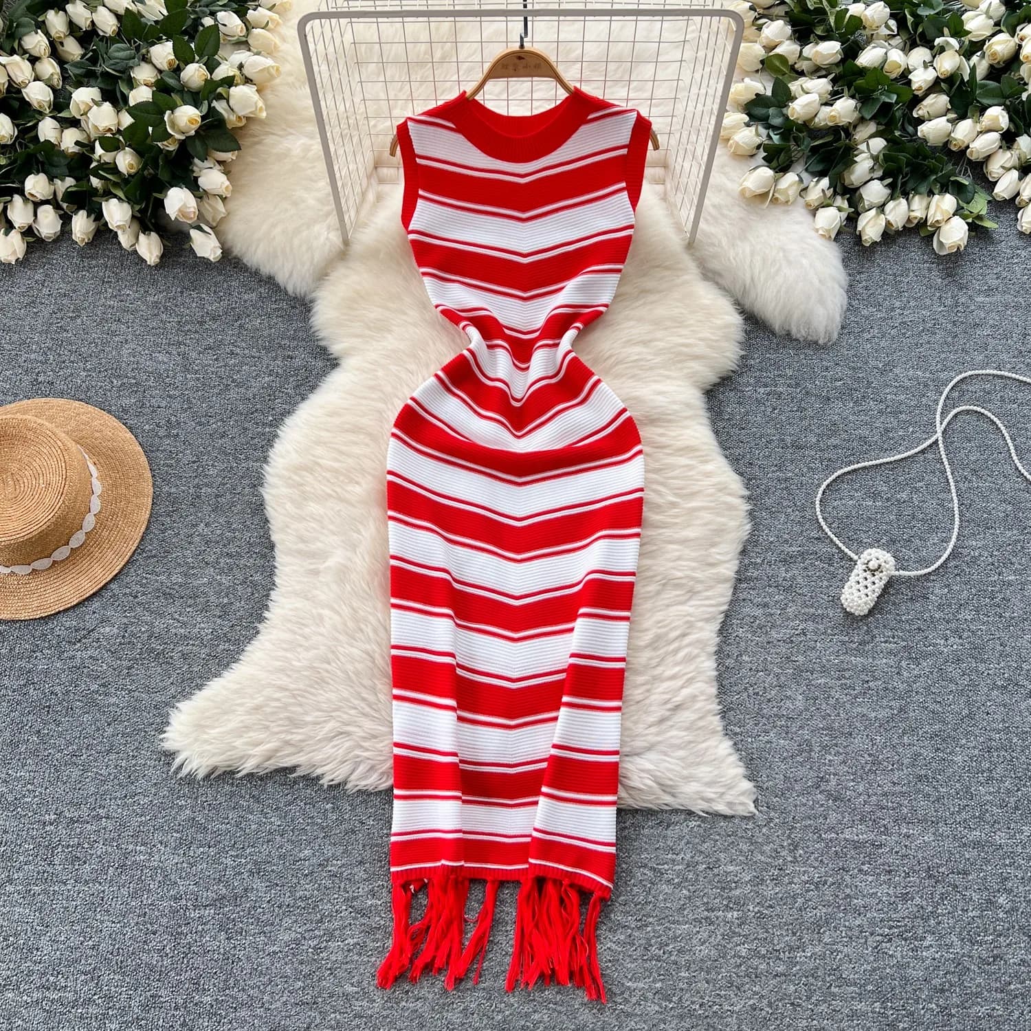 Abito Lungo Estivo Senza Maniche da Donna YuooMuoo, Stile Patchwork, Moda Estetica, Vestito Aderente, Abbigliamento Streetwear