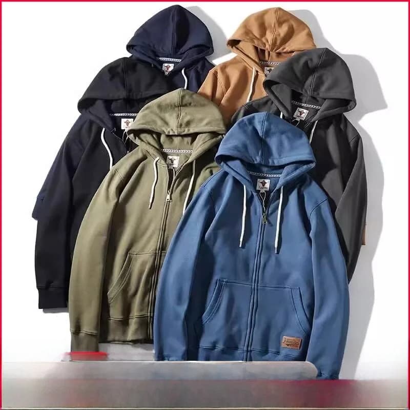 Giacca con cappuccio e cerniera in stile americano, cardigan da uomo in puro cotone, alla moda, autunno inverno, nuovo arrivo, abbigliamento casual giovanile