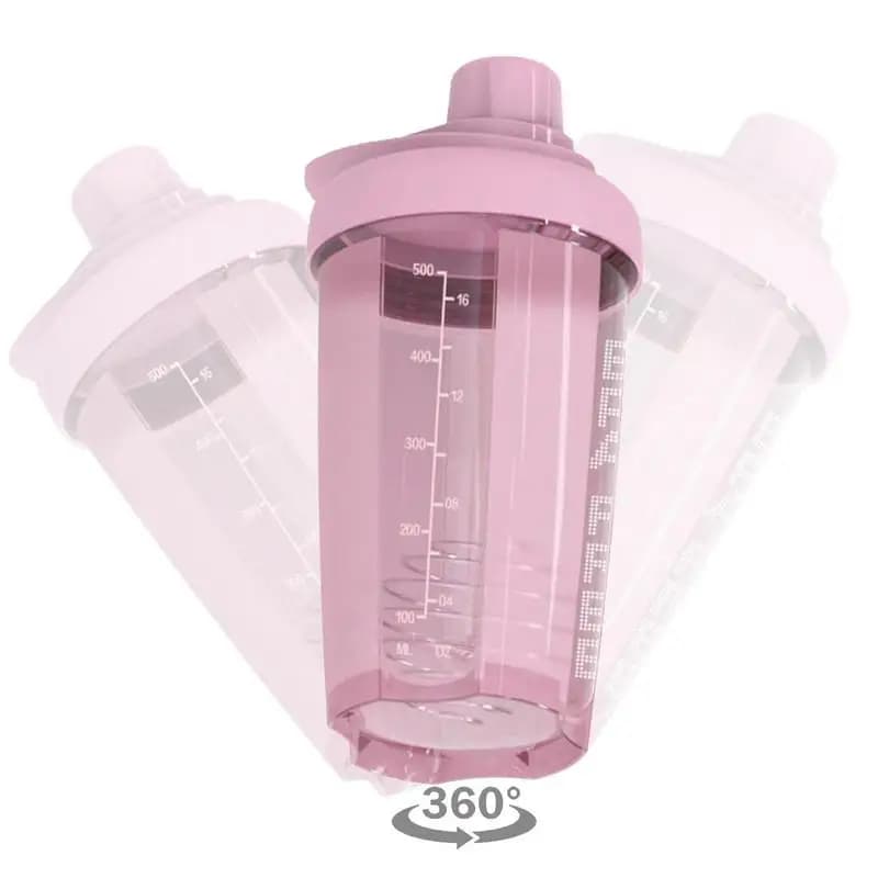 500 ml Sports Water Bottle Shake Bottle Powder Protein Bottle Drinking Bottle Sports Water Cup with Time Indicator Reusable Cups