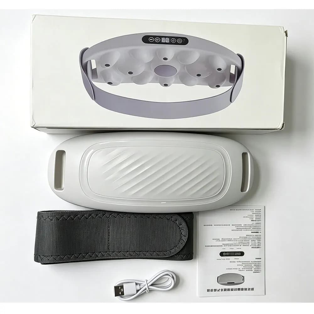 Heated Abdominal Slim Massager, Electric Waist Trainer Fat Cellulite Burner Belt, Vibration Muscle Massage Slimming Weight Loss