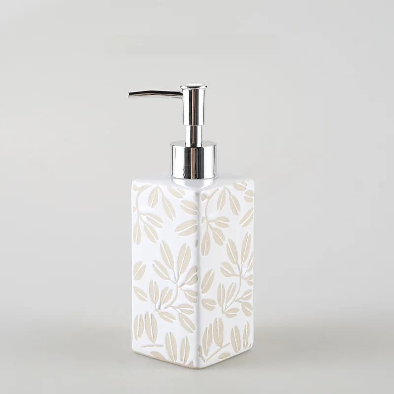 Dispenser di Sapone Liquido in Ceramica Creativo KULE HOME per Uso Commerciale in Hotel e Bagni, Bottiglia per Igienizzante Mani e Doccia