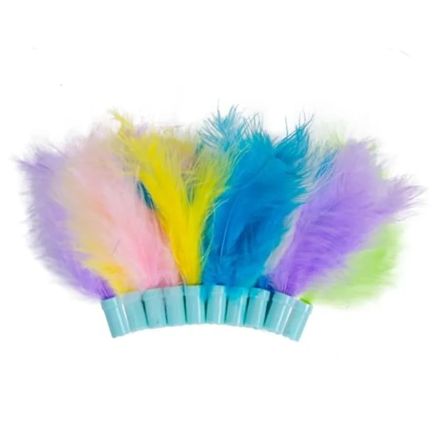 Dart N' Dash Replacement Feathers for Cat Track Toy 10 Pack of Colorful Feathers for Interactive Play, Teasing and Mental Stimu