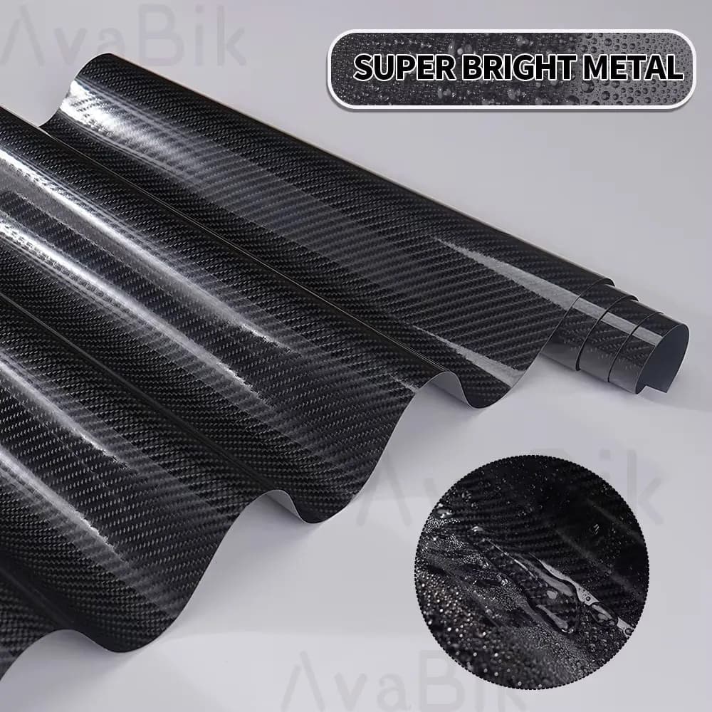 30/50cm X50/100cm 6D Glossy Black Carbon Fiber Vinyl Film Carbon Car Wrap Foil Air Release Adhesive Car Motorbike Scooter Sticke
