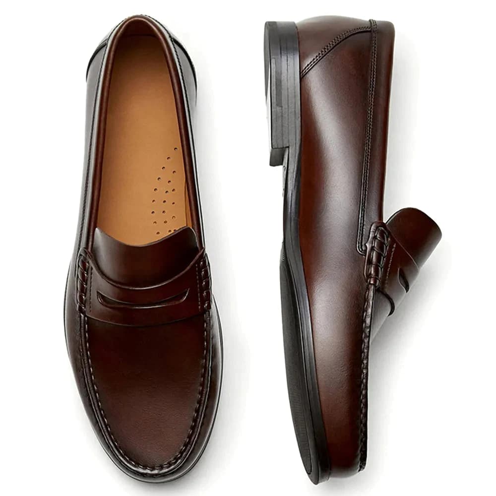 Men's Calf Leather Loafers Breathable Slip-On Casual Moccasins Cowhide Shoes Comfortable Fashion Footwear for Everyday Use