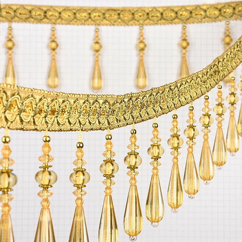 Perline pendenti in cristallo da 100 cm Nappa Trim Accessori per cucire in pizzo Frangia pendente con gocce d'acqua per tovaglia decorativa per tende fai da te