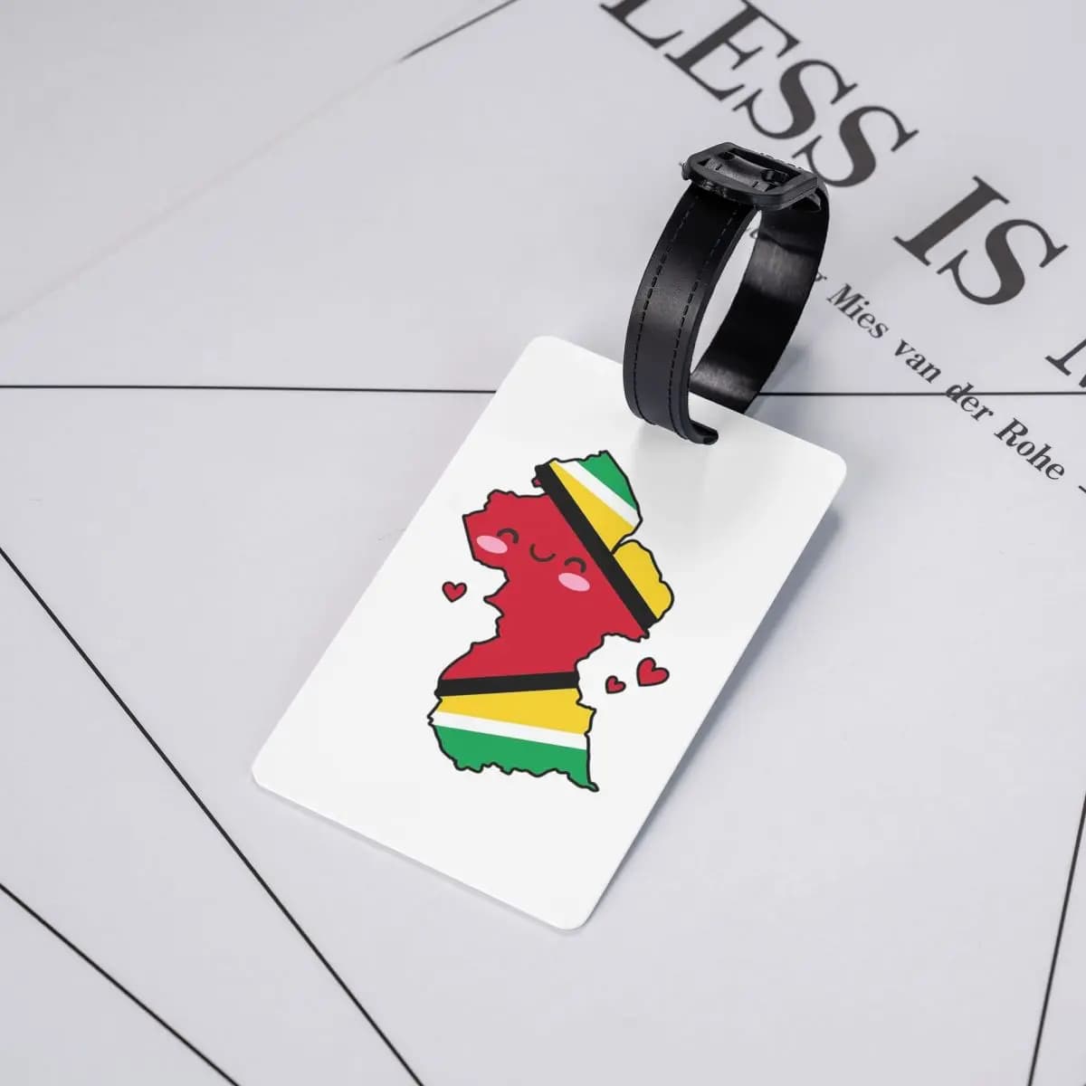 Etichette per Bagagli con Bandiera e Mappa della Guyana, Accessori per Valigie, Tag per Bagaglio da Viaggio, Porta Etichetta con Nome e Indirizzo